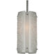 Textured Glass 1 Light 5.7 inch Beige Silver Pendant Ceiling Light in Adjustable Cord, Metallic Beige Silver, Rimelight Frosted